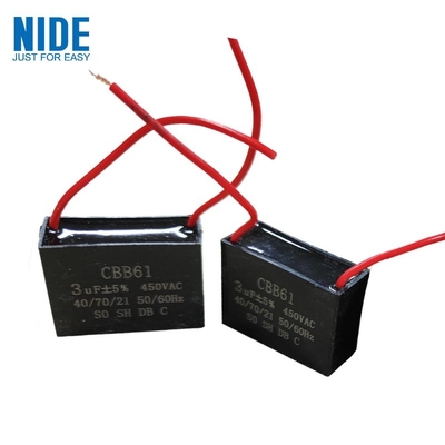 CBB61 Air Conditioner Ceiling Fan Capacitor - 2 Wire 3UF 450V AC 60Hz