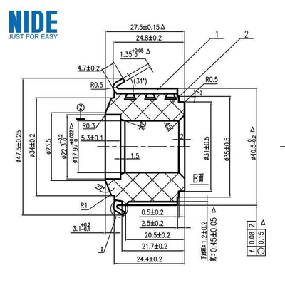 Custom Drum Washing Machine Motor Commutator 36P 18 X 40 X 27.5