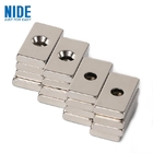 Custom Electric Motor Spare Parts NdFeB Neodymium Magnet Square Strong With Hole